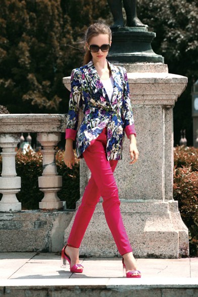 RHAMARE碎花系扣小西装外套时尚女装新款上市