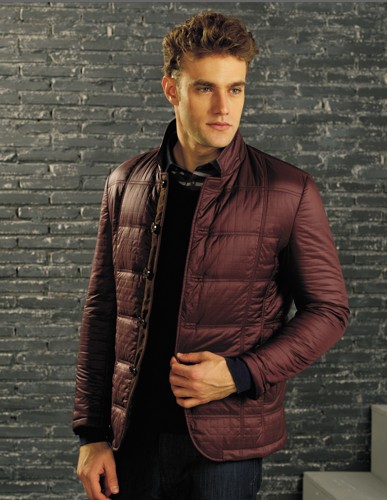 marcino马思图枣红色系扣男士冬季棉衣新款上市