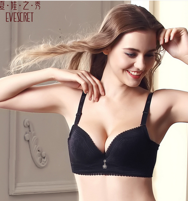 夏娃之秀新品女士内衣文胸聚拢透气调整刺绣