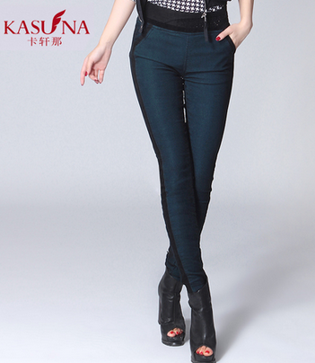 卡轩那2013新款秋冬韩版加厚牛仔裤加绒铅笔裤小