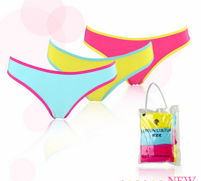 棉文化 100%纯棉女内裤少女三角裤低腰可爱日系韩