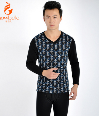暖倍儿保暖内衣 圣地雅格男女圆V领保暖内衣套装