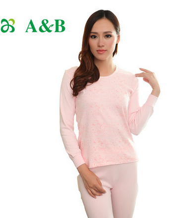 AB内衣 纯棉圆领印花秋衣秋裤女士内衣套装