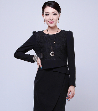 应大秋季新款女装高贵典雅性感刺绣女士连衣裙