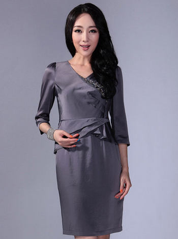 Yingdak 应大新品 秋季新款女装 高贵典雅褶皱钉珠