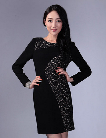 Yingdak 应大新品 秋季新款女装 高贵典雅蕾丝拼接