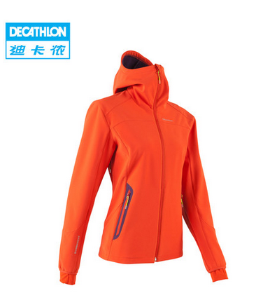 迪卡侬 户外 软壳衣 女款 防风防泼水保暖抓绒衣