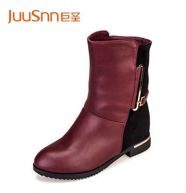 巨圣2013秋冬新款撞色马丁靴时尚保暖低跟平底女