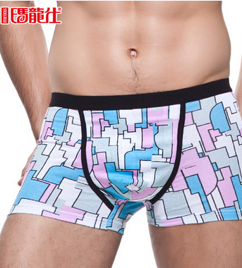玛龙仕男士内裤 平角裤 纯棉舒适男内裤 几何图