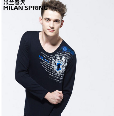 米兰春天 男 保暖内衣 双层防寒内衣 加绒加厚