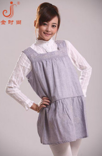 金时尚孕妇防辐射服 防辐射马甲 绣朵三层衫