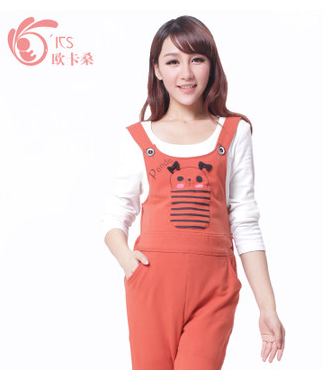 欧卡桑孕妇背带裤春秋款 韩版大码孕妇裤子长裤