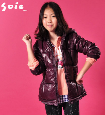 少宜大童装女童冬装新款韩版短款保暖棉大衣