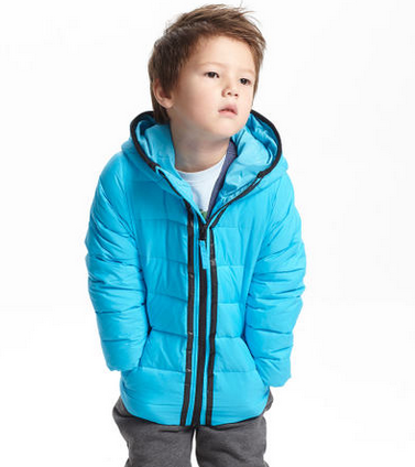 米喜迪童装 冬季男童连帽梭织羽绒服