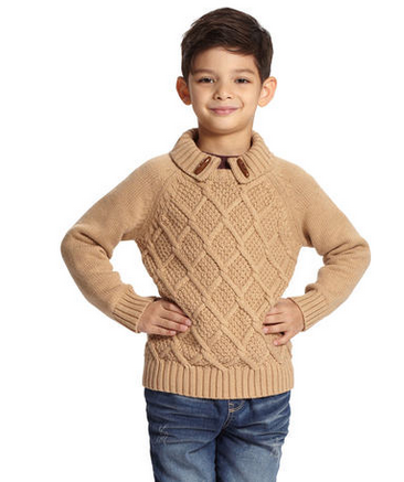 米喜迪男童高翻领长袖毛衫