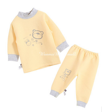 迪迪冬季宝宝高领保暖内衣套装全棉婴儿加厚家