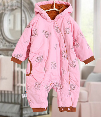 迪迪外出婴儿棉服宝宝连体衣秋冬季夹棉新生儿