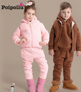 泡泡噜童装 2013年冬装男童女童童装儿童卫衣三件