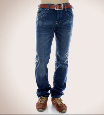 小魔怪牛仔裤男秋冬直筒男式牛仔裤修身男牛仔