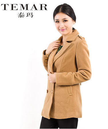 temar泰玛 2013冬装新款大码女装宽松羊毛呢子大衣
