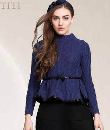 TITI 2013秋冬新款修身针织衫宽松毛衣