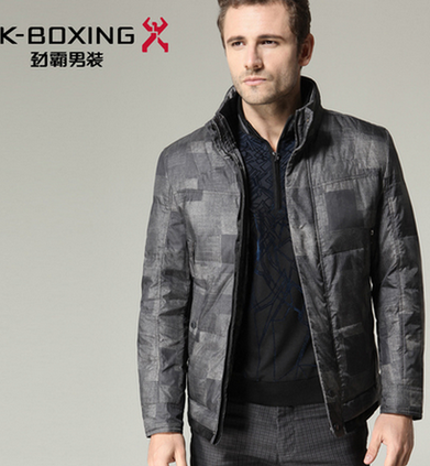 劲霸羽绒服 男士秋冬御寒保暖白鸭绒羽绒服夹克