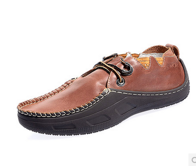 劲王 秋冬真皮透气鞋超舒适手工缝制板鞋日常百