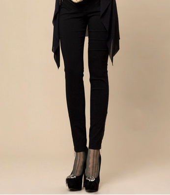可姿伊cocci 秋冬经典黑色修身长裤