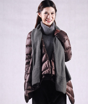 美仑美奂2013冬季高端文艺范羽绒服中长款轻薄羽绒服