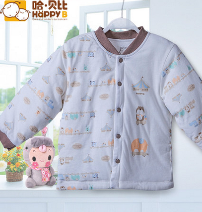 哈贝比秋冬内衣男女宝宝保暖内衣加厚家居服婴