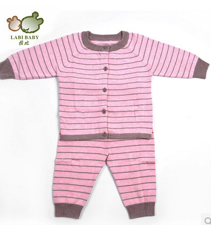 拉比2013秋装 专款婴幼儿童线衣家居服 条纹细棉