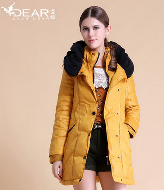 13冬新品中长款加厚羽绒服淑女连帽包袖90%白鸭