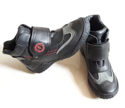 太子豹 休闲真皮童鞋 天鹅绒里棉鞋