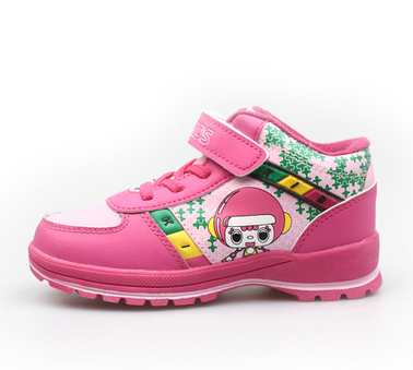 酷乐童鞋女童加绒保暖防滑户外运动鞋慢跑鞋子