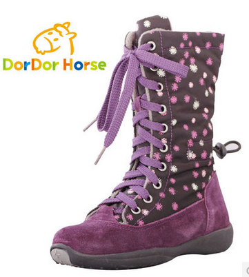 多多马女童长筒雪地靴棉鞋 加绒