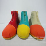 尼尼可可多彩中帮拼拉链时尚情侣帆布休闲鞋