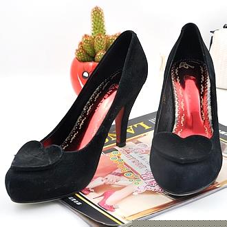 兰莎尔磨砂皮低帮高跟短靴