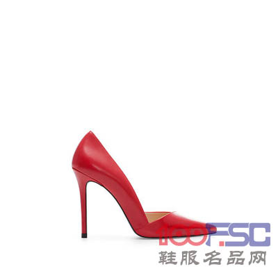 ZARA皮质尖头高跟鞋