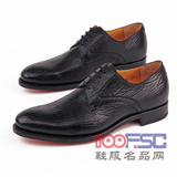 阿布顿意大利新款固特异纯手工鲨鱼皮男鞋