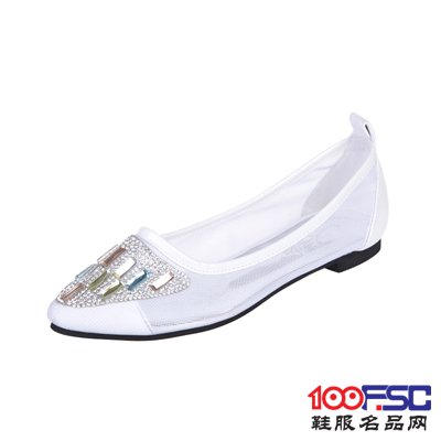 千寻花时尚网格水钻女鞋