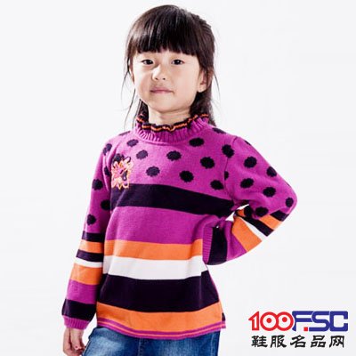 右岸宝宝波点条纹毛衣
