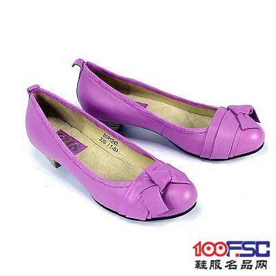 丹妮斯时尚紫色低跟女单鞋
