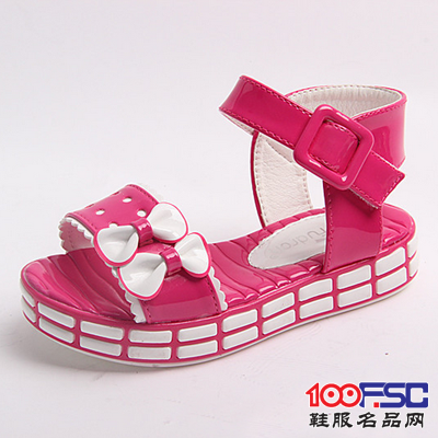 福德隆2014新款广州韩版时尚可爱蝴蝶结女童凉鞋