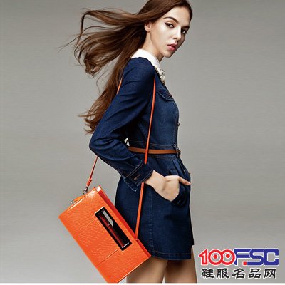 伊慕春装系列女装长袖牛仔连衣裙