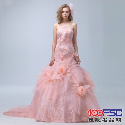 欧泊蕾定制婚纱新款2014 韩版抹胸鱼尾婚纱新娘蕾丝拖尾婚纱