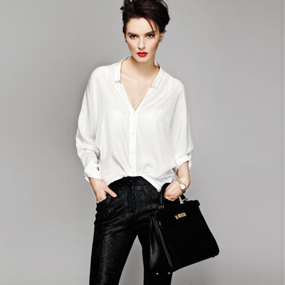 玖迪诗2013春夏装长袖白色T恤衬衣