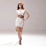 若好夏季新款女装系腰显瘦连衣裙