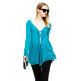 麦克斯菲瑞蓝色优雅简约针织开衫