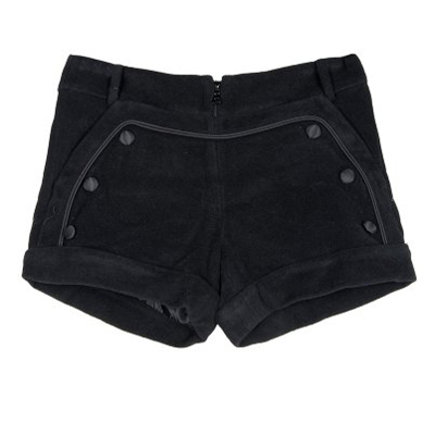 玛诗可欧美2012秋冬新款新品街头风低腰纯色卷边热短裤