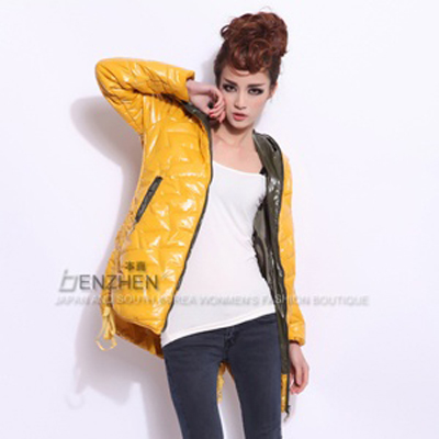 伊雨菲冬装新品修身身帽领长款棉衣